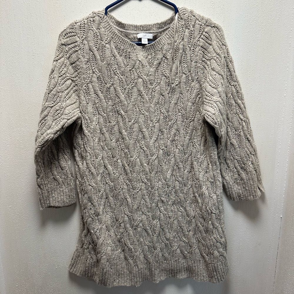 J. Jill Cable Knit Sweater in Tan
